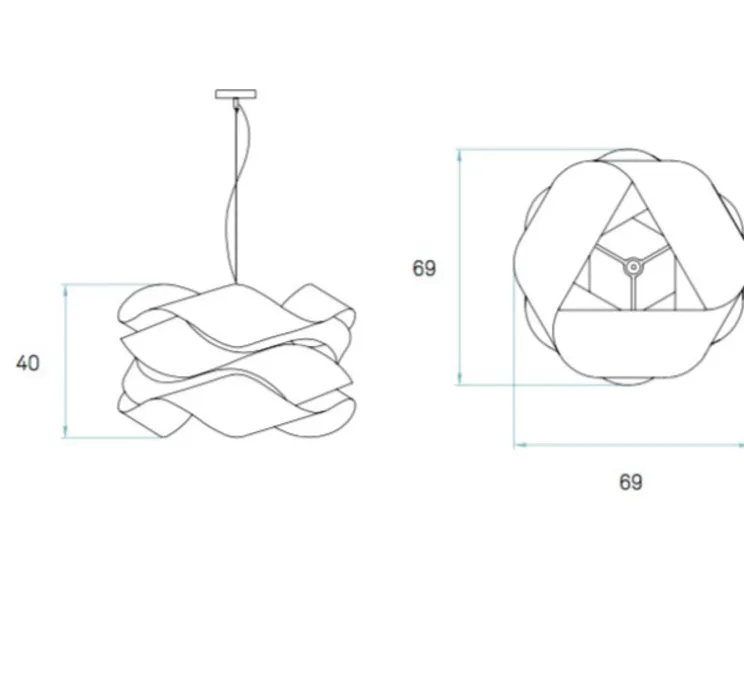 Suspension, Link Large, rouge, Ø69cm, H40cm - LZF