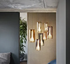 Suspension*Penta Suspension, Lit, Medium, , Ø16cm, H34cm - violet