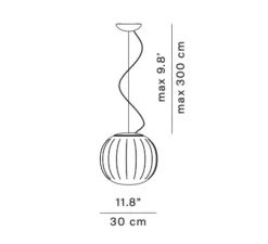 Suspension, Lita, laiton, E27, Ø30cm, H30cm - LUCEPLAN