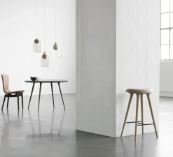 Suspension*Mater Suspension, Liuku, , Ø19,5cm, H34,5cm - verre fumé, bois