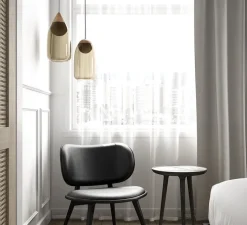 Suspension*Mater Suspension, Liuku, , Ø19,5cm, H34,5cm - verre transparent, bois