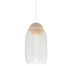 Suspension*Mater Suspension, Liuku, , Ø19,5cm, H34,5cm - verre transparent, bois