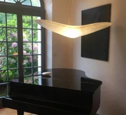 Suspension, L'oiseau grand, blanc, L157cm, H32,5cm - Céline Wright