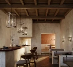 Suspension*Il Fanale Suspension, London, ver antique, verre transparent, Ø45cm, H59,5cm - bronze