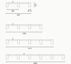 Suspension*Rubn Suspension, Long Kennedy 3, , L84,5cm, H15cm - bronze