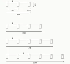 Suspension*Rubn Suspension, Long Kennedy 4, , L123cm, H15cm - bronze