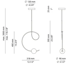 Suspension, Loop, T-4125S, or, LED, dim, 2700K, 1026 lm, L31,8cm, H40cm - Estiluz