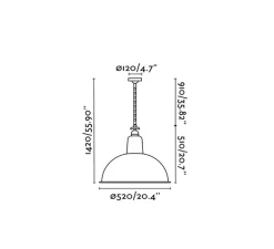Suspension*Faro Suspension, Lou, , Ø52cm, H51cm - vert brillant