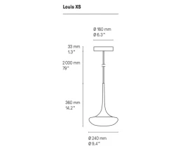 Suspension, Louis XS, graphite satiné, opale et écaille, LED, dim, 2700K, 1500 lm, Ø24cm, H36cm - CVL