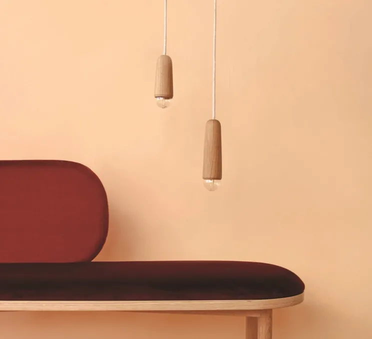 Suspension, Luce Small, chêne massif, 2800K, 400lm, H14cm, Ø6cm - Hartô