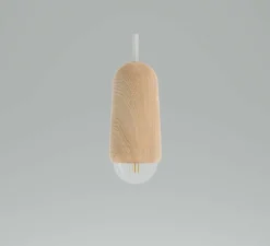 Suspension, Luce Small, chêne massif, 2800K, 400lm, H14cm, Ø6cm - Hartô