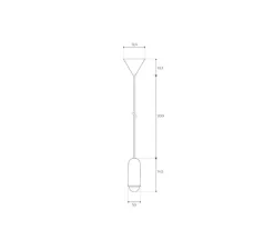 Suspension, Luce Small, chêne massif, 2800K, 400lm, H14cm, Ø6cm - Hartô