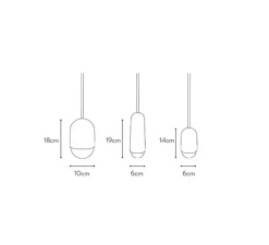 Suspension, Luce Small, chêne massif, 2800K, 400lm, H14cm, Ø6cm - Hartô