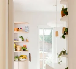 Suspension, Luce Small, chêne massif, 2800K, 400lm, H14cm, Ø6cm - Hartô