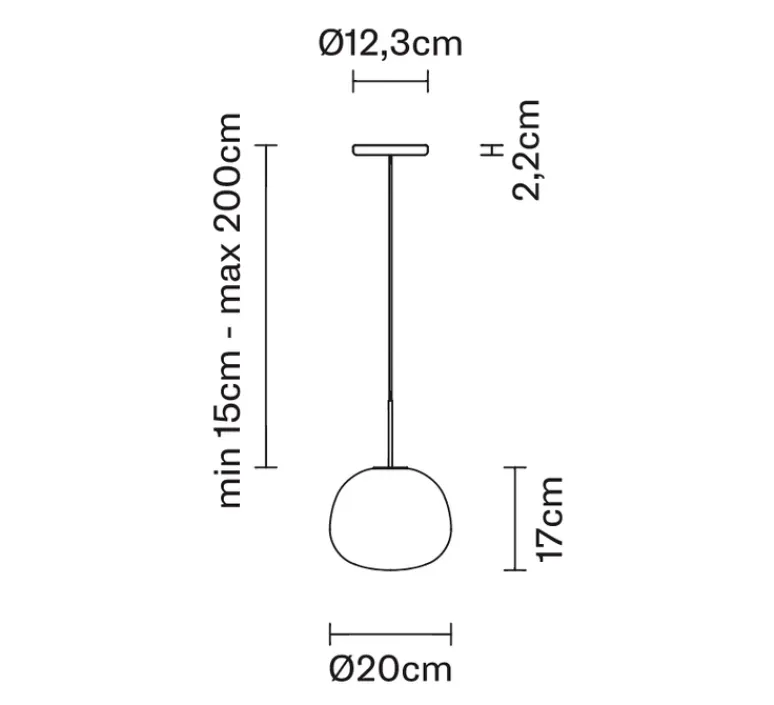 Suspension*Fabbian suspension, LUMI, , Ø20cm, H17cm - blanc