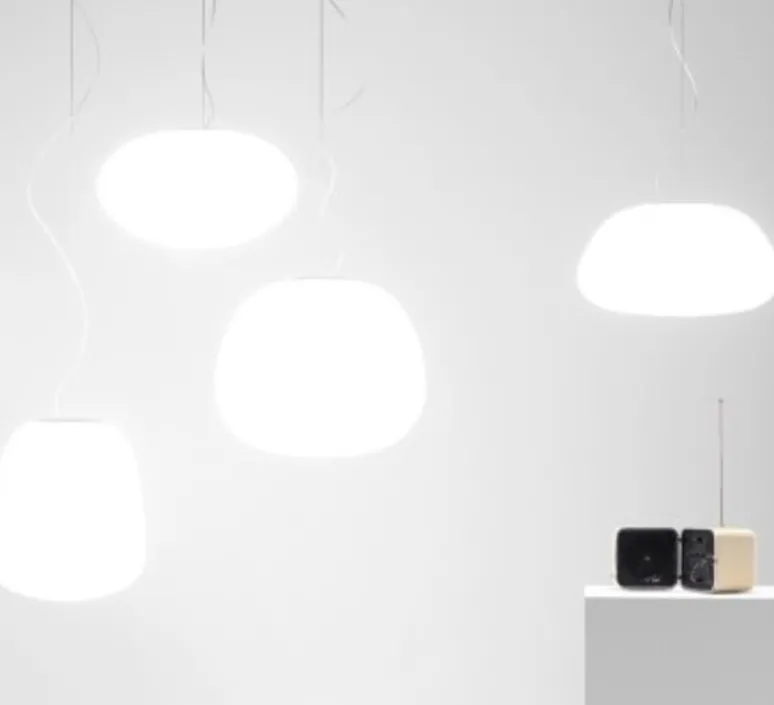 Suspension*Fabbian Suspension, Lumi Poga , , Ø42cm, H200cm - blanc