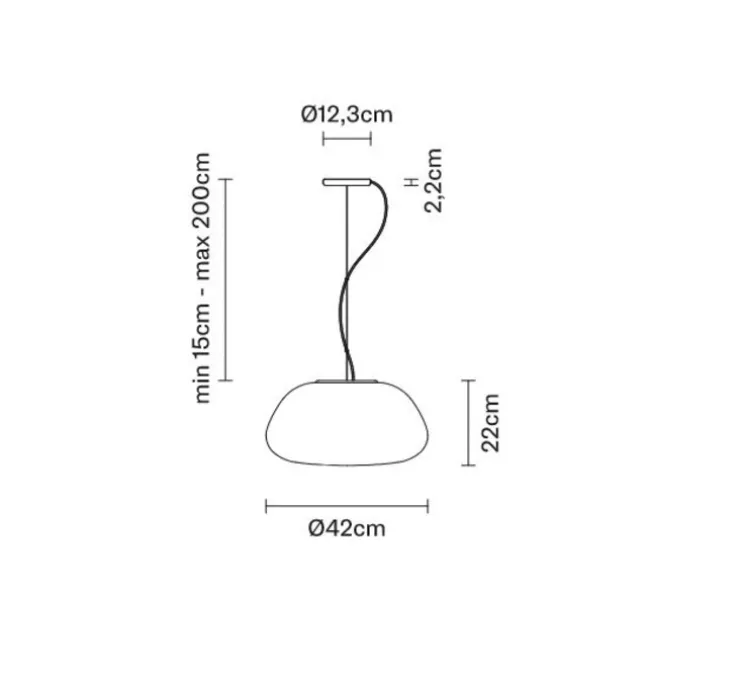 Suspension, Lumi_Poga, blanc, 3000K, Ø42cm, H22cm - FABBIAN