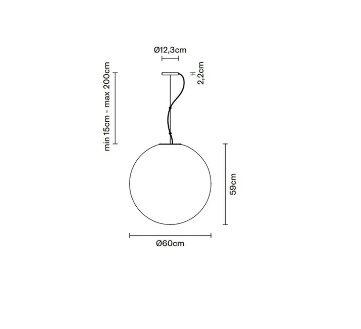 Suspension, Lumi Sfera, blanc, Ø60cm, H59cm - Fabbian