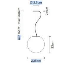 Suspension*Fabbian Suspension, Lumi_Sfera, , 3000K, Ø35cm, H33cm - blanc