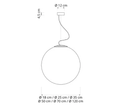Suspension, Luna 2, blanc, ø50cm, cm - In-es.artdesign
