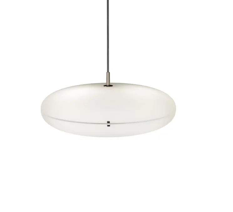 Suspension, Luna, blanc, nickel satiné, LED, 2700K, 4563lm, Ø50cm, H22cm - Tato Italia