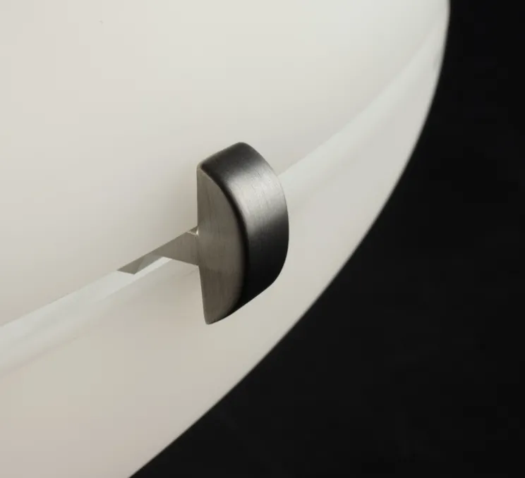 Suspension, Luna, blanc, nickel satiné, LED, 2700K, 4563lm, Ø50cm, H22cm - Tato Italia