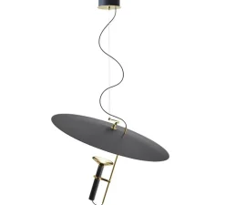 Suspension*Stilnovo Suspension, Luna, , LED, dim, 2700K, 2804 lm, Ø116cm, H43,6cm - noir et or