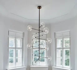 Suspension*Schwung Suspension, Lustre, RD15 12 Arms, , Ø138,8cm, H200cm - Noir mat