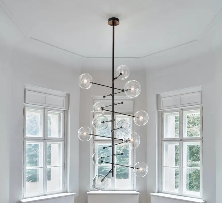 Suspension*Schwung Suspension, Lustre, RD15 12 Arms, , Ø138,8cm, H200cm - Noir mat