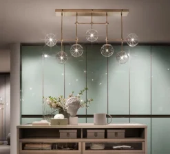 Suspension, Lustre, Soap B7 LG, Laiton laqué bruni, L183,3cm, H102cm - Schwung