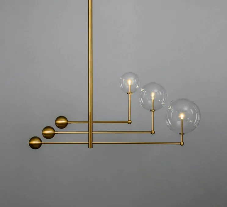 Suspension, Lustre, Universe, Laiton laqué bruni, L128,2cm, H87,5cm - Schwung