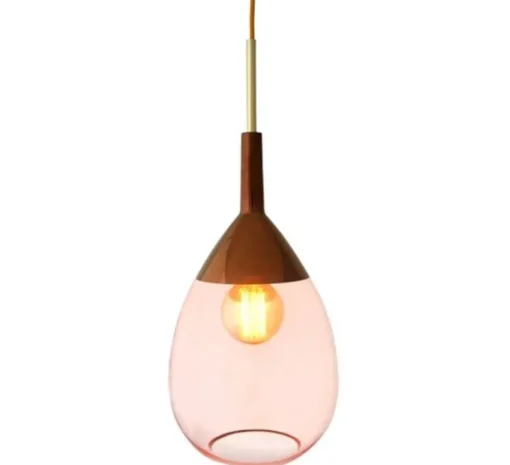 Suspension, Lute M, Corail, cuivre, Ø22cm, H49cm - Ebb and Flow