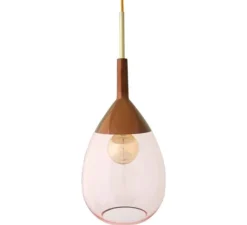 Suspension, Lute M, Corail, cuivre, Ø22cm, H49cm - Ebb and Flow