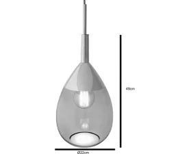 Suspension, Lute M, or fumé, H49cm, Ø22cm - Ebb and Flow