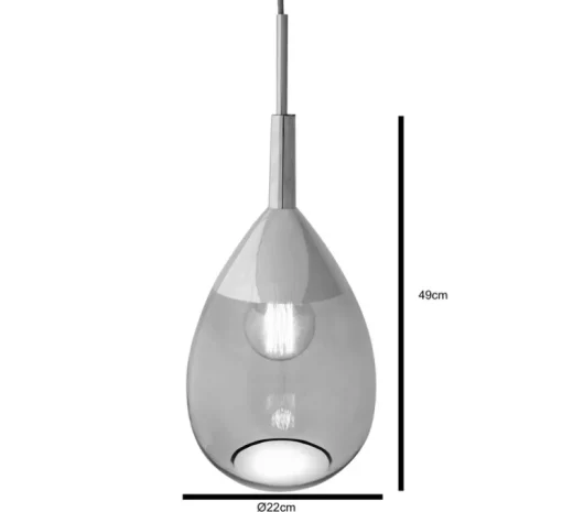 Suspension, Lute M, or fumé, H49cm, Ø22cm - Ebb and Flow