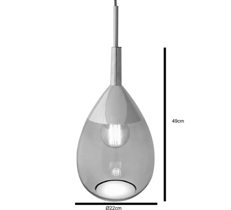 Suspension, Lute M, or fumé, H49cm, Ø22cm - Ebb and Flow