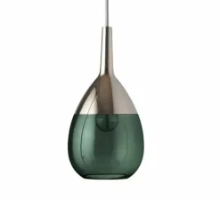 Suspension*Ebb and Flow Suspension, Lute S, , Ø14cm, H27cm - Ebb&Flow vert et platine