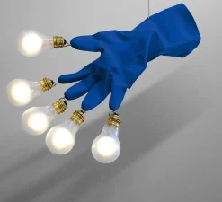 Suspension*Ingo Maurer Suspension, Luzy Take Five, , LED, dim, 2700K, 650 lm, L54cm, H34cm - bleu