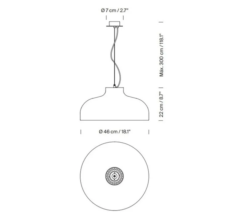 Suspension*Santa & Cole Suspension, M68, , Ø46cm, H22cm - aluminium poli