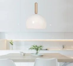 Suspension*Luxcambra Suspension, Mad CL, , Ø35cm, H45cm - chêne et blanc