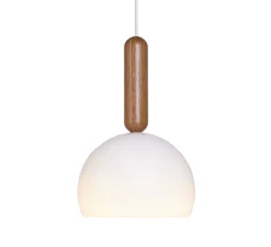 Suspension, Mad CS, chêne et blanc, Ø24cm, H40cm - Luxcambra