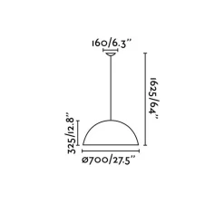 Suspension*Faro Suspension, Magma 3L, , Ø70cm, H32,5cm - blanc, or