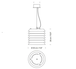 Suspension*Santa & Cole Suspension, Maija 30, , LED, dim, 2700K, 329 lm, Ø30cm, H28cm - blanc mat