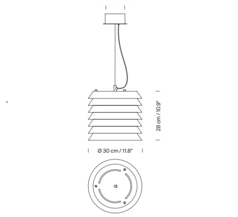 Suspension*Santa & Cole Suspension, Maija 30, , LED, dim, 2700K, 329 lm, Ø30cm, H28cm - blanc mat