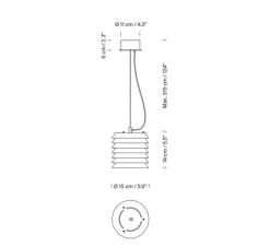 Suspension*Santa & Cole Suspension, Maija 15, , LED, dim, 2700K, 289 lm, Ø15cm, H14cm - blanc mat