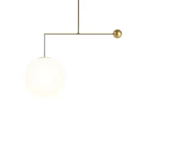Suspension*Luceplan Suspension, Malamata B01S22, , abat-jour Ø22cm, L106cm, H86cm - laiton brossé