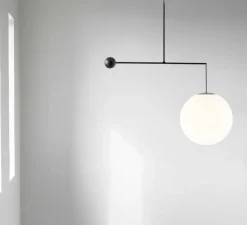 Suspension*Luceplan Suspension, Malamata B01S48, , abat-jour Ø48cm, L119cm, H132cm - noir mat