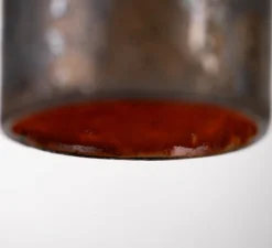 Suspension*Nexel Suspension, Mamora, , Ø8cm, H38cm - grès bronze, émaillé orange