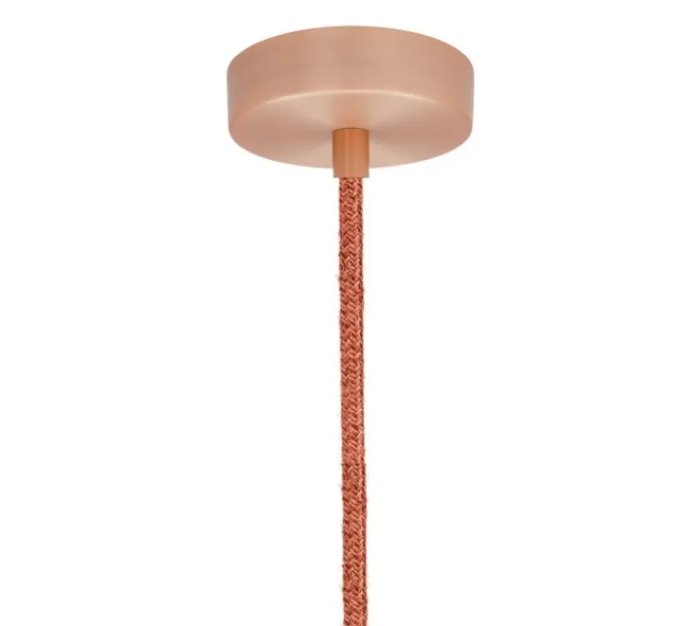 Suspension*Nexel Suspension, Mamora, , Ø8cm, H38cm - grès bronze, émaillé orange