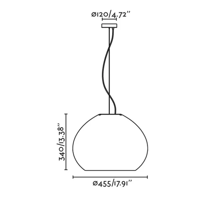 Suspension, Mar H340, vert émeraude, Ø45,5cm, H34cm - Faro